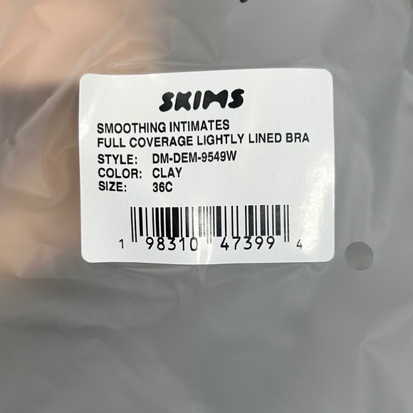 SKIMS Smoothing‎ Intimates Full Coverage Lightly Lined Bra Clay Size 36C NEW NWT - Picture 4 of 7